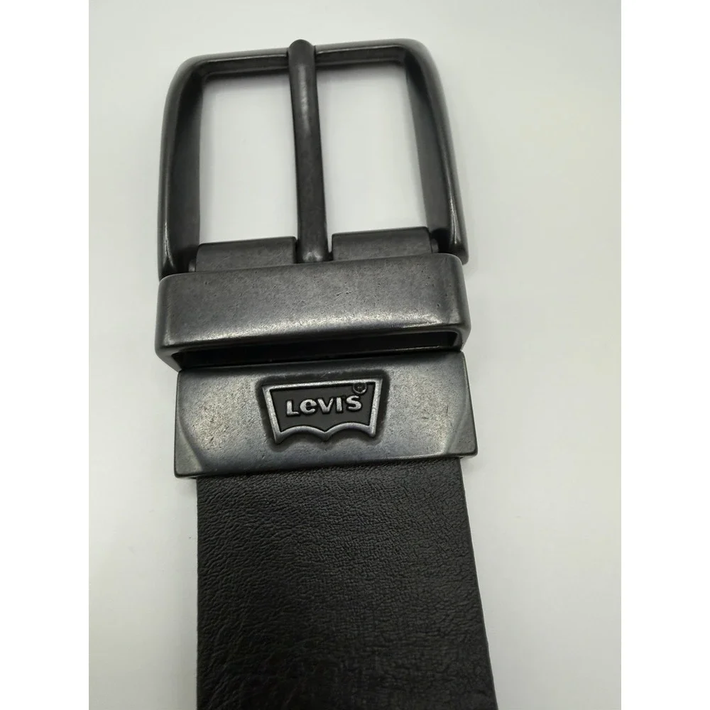 Mens Levis 42-44 Black Brown Leather Belt 11LV120002 Reversible Men's Levi's